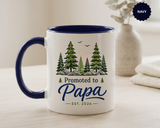 Promoted to Papa Mug, New Grandpa Pregnancy Announcement Gift, Woodland First Time Grandfather Coffee Cup, Baby Reveal Keepsake 2026