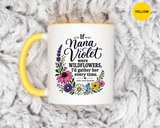 Nana Violet Wildflower Mug, Floral Grandmother Coffee Cup, Sentimental Gift from Grandchild, Birthday or Mothers Day Present