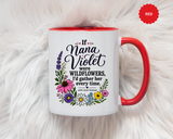 Nana Violet Wildflower Mug, Floral Grandmother Coffee Cup, Sentimental Gift from Grandchild, Birthday or Mothers Day Present