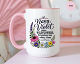 Nana Violet Wildflower Mug, Floral Grandmother Coffee Cup, Sentimental Gift from Grandchild, Birthday or Mothers Day Present