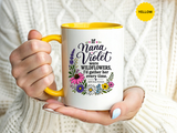 Nana Violet Wildflower Mug, Floral Grandmother Coffee Cup, Sentimental Gift from Grandchild, Birthday or Mothers Day Present