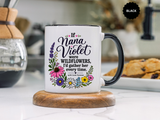 Nana Violet Wildflower Mug, Floral Grandmother Coffee Cup, Sentimental Gift from Grandchild, Birthday or Mothers Day Present