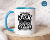 Proud Navy Grandpa Mug, US Navy Veteran Coffee Cup, Patriotic Military Grandfather Gift, Anchor of the Family Birthday Present