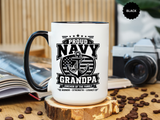 Proud Navy Grandpa Mug, US Navy Veteran Coffee Cup, Patriotic Military Grandfather Gift, Anchor of the Family Birthday Present