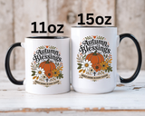 Autumn Blessings Christian Mug, Grace Grows in Every Season Coffee Cup, Faith Based Fall Gift, Floral Pumpkin Thanksgiving Decor