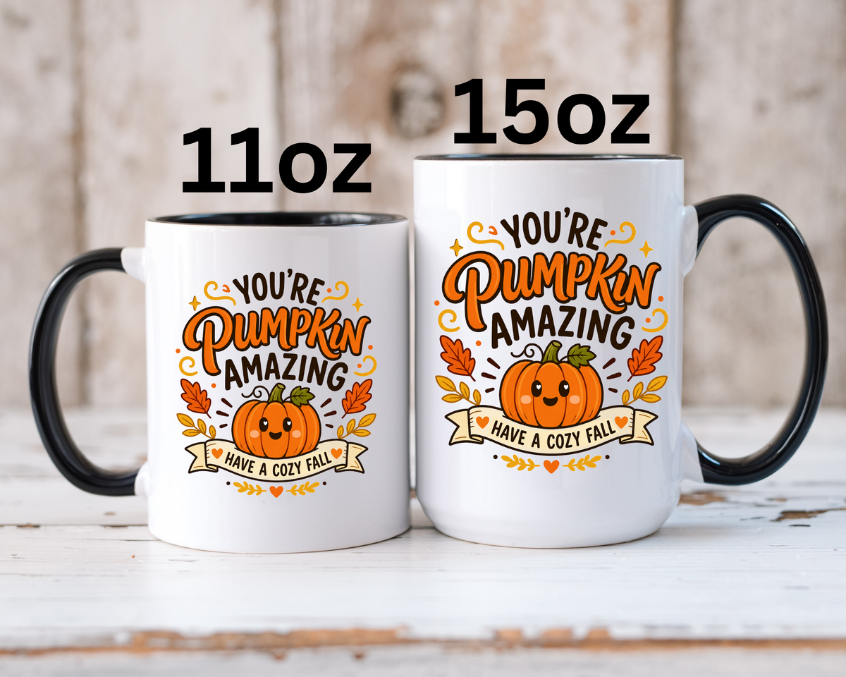 Youre Pumpkin Amazing Mug, Cute Fall Appreciation Coffee Cup, Cozy Autumn Gift for Friend, Teacher, Coworker or Pumpkin Lover