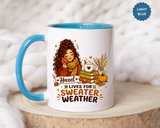 Personalized Sweater Weather Mug, Custom Name Fall Coffee Cup, Cozy Book Lover Gift for Her, Autumn Pumpkin and Reading Design