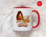 Personalized Sweater Weather Mug, Custom Name Fall Coffee Cup, Cozy Book Lover Gift for Her, Autumn Pumpkin and Reading Design