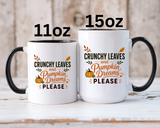 Cozy Air and Crunchy Leaves Mug, Pumpkin Dreams Fall Coffee Cup, Autumn Lover Gift for Her, Cute Seasonal Drinkware and Decor