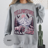 Yellowstone Wildlife Sweatshirt, Bison Wolf Eagle Mountain Crewneck, National Park Lover Gift, Western Nature Graphic Cozy Pullover