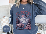 Yellowstone Wildlife Sweatshirt, Bison Wolf Eagle Mountain Crewneck, National Park Lover Gift, Western Nature Graphic Cozy Pullover