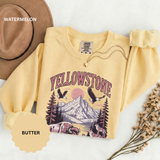 Yellowstone Wildlife Sweatshirt, Bison Wolf Eagle Mountain Crewneck, National Park Lover Gift, Western Nature Graphic Cozy Pullover