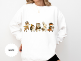 Woodland Animal Adventure Sweatshirt, Cute Forest Friends Crewneck, Deer Hedgehog Owl Bunny Fox Gift, Cozy Nature Lover Pullover Top