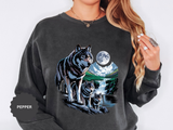 Wolf Pack Mountain Sweatshirt, Moonlit Wildlife Crewneck, Nature Lover Gift, Wilderness Forest Graphic Cozy Outdoor Pullover Unisex Top