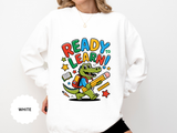 Ready to Learn Alligator Sweatshirt, Colorful Back to School Pullover, Cute Student Gift, Preschool Teacher Outfit, Classroom Style