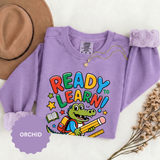Ready to Learn Alligator Sweatshirt, Colorful Back to School Pullover, Cute Student Gift, Preschool Teacher Outfit, Classroom Style