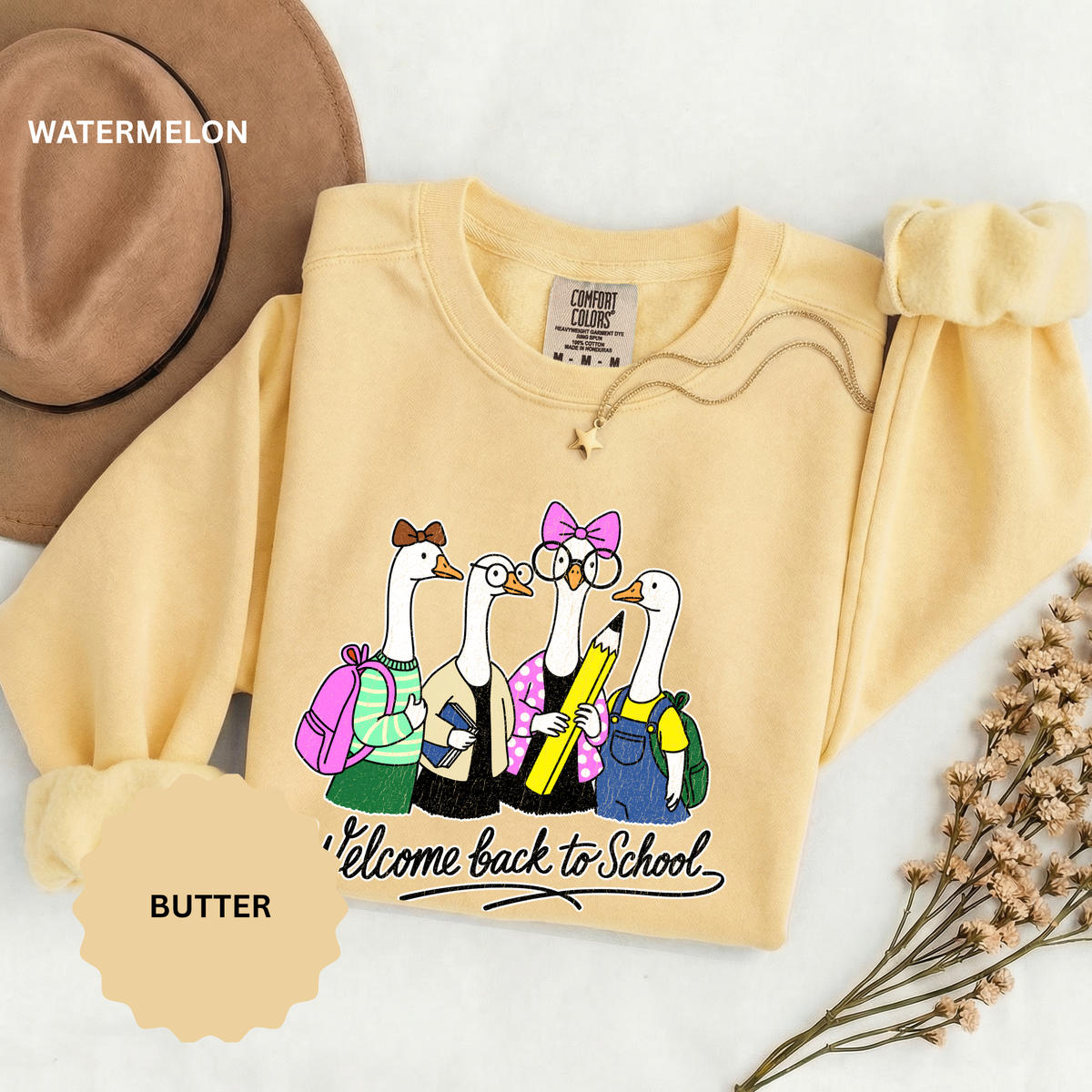 Welcome Back to School Goose Sweatshirt, Funny Teacher Crewneck, Cute Student Pullover, First Day Classroom Outfit, Educator Gift Idea