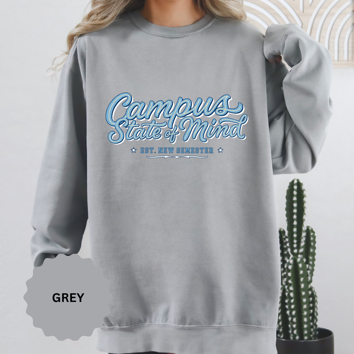 Campus State of Mind Sweatshirt, New Semester College Crewneck, University Student Gift, Back to School Pullover, Campus Outfit, Dorm Life