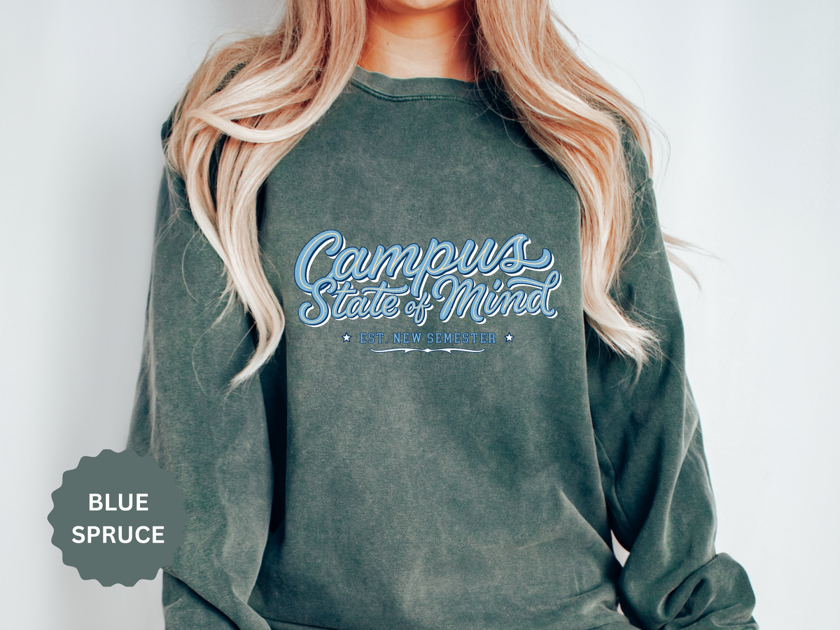 Campus State of Mind Sweatshirt, New Semester College Crewneck, University Student Gift, Back to School Pullover, Campus Outfit, Dorm Life