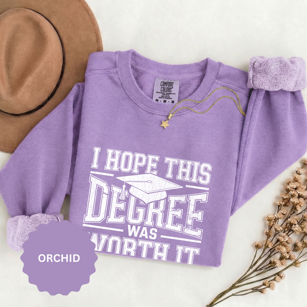 I Hope This Degree Was Worth It Sweatshirt, Funny Graduation Crewneck, College Graduate Gift, Senior Class Pullover, Commencement Outfit