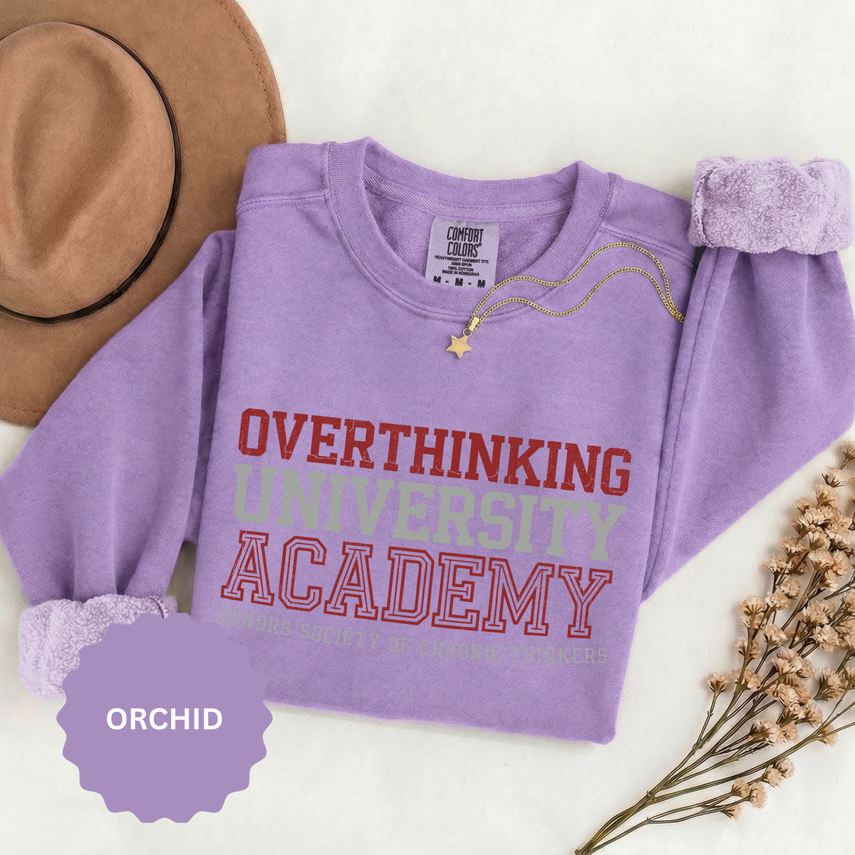 Overthinking University Sweatshirt, Funny Anxiety Crewneck, Chronic Thinker Gift, College Student Pullover, Sarcastic Campus Outfit