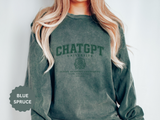 ChatGPT University Sweatshirt, Prompt Engineering Crewneck, AI Student Gift, Funny Tech Pullover, Coder Graduation Campus Outfit 2026
