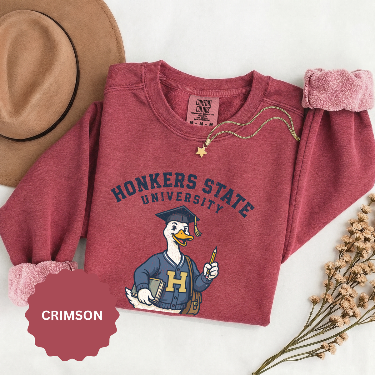 Honkers State University Sweatshirt, Funny Goose Graduate Crewneck, Major in Mischief College Student Gift, Graduation Campus Pullover