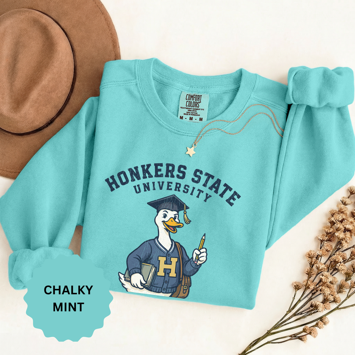Honkers State University Sweatshirt, Funny Goose Graduate Crewneck, Major in Mischief College Student Gift, Graduation Campus Pullover