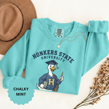 Honkers State University Sweatshirt, Funny Goose Graduate Crewneck, Major in Mischief College Student Gift, Graduation Campus Pullover