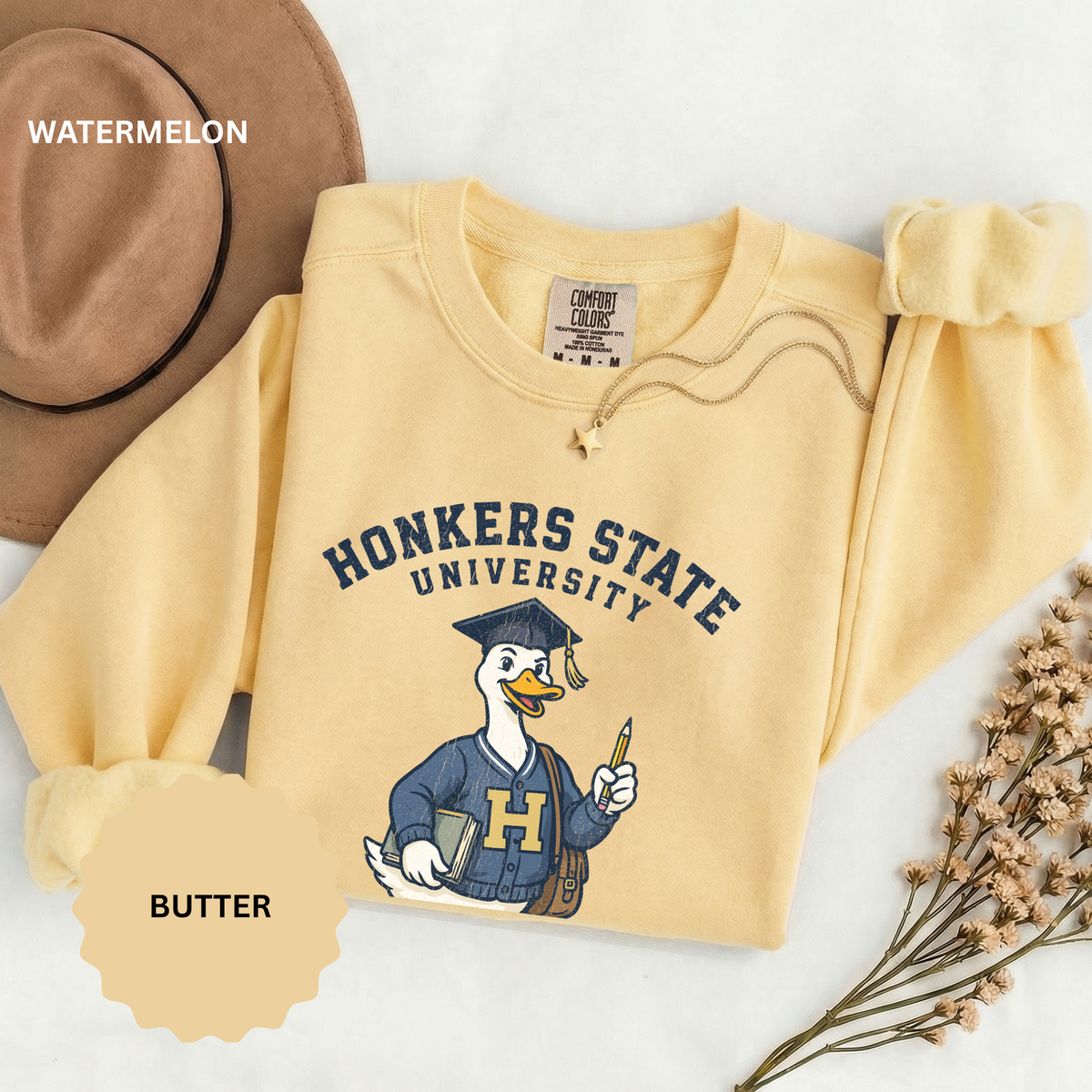 Honkers State University Sweatshirt, Funny Goose Graduate Crewneck, Major in Mischief College Student Gift, Graduation Campus Pullover