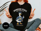 Honkers State University T-Shirt, Funny Goose Graduate Graphic Tee, Major in Mischief College Student Gift, Graduation Campus Shirt