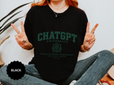 ChatGPT University T-Shirt, Prompt Engineering Graphic Tee, AI Student Gift, Funny Tech Shirt, Coder Graduation Campus Outfit 2026
