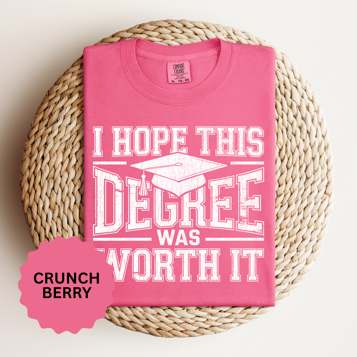 I Hope This Degree Was Worth It T-Shirt, Funny Graduation Graphic Tee, College Graduate Gift, Senior Class Shirt, Commencement Outfit