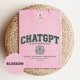 ChatGPT University T-Shirt, Prompt Engineering Graphic Tee, AI Student Gift, Funny Tech Shirt, Coder Graduation Campus Outfit 2026