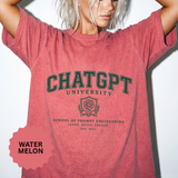 ChatGPT University T-Shirt, Prompt Engineering Graphic Tee, AI Student Gift, Funny Tech Shirt, Coder Graduation Campus Outfit 2026