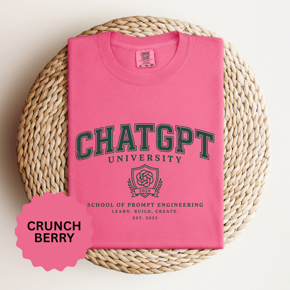 ChatGPT University T-Shirt, Prompt Engineering Graphic Tee, AI Student Gift, Funny Tech Shirt, Coder Graduation Campus Outfit 2026