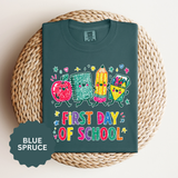 First Day of School T-Shirt, Colorful School Supplies Graphic Tee, Cute Teacher Outfit, Student Back to Class Gift, Classroom Shirt