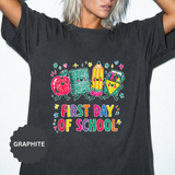 First Day of School T-Shirt, Colorful School Supplies Graphic Tee, Cute Teacher Outfit, Student Back to Class Gift, Classroom Shirt