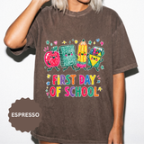 First Day of School T-Shirt, Colorful School Supplies Graphic Tee, Cute Teacher Outfit, Student Back to Class Gift, Classroom Shirt