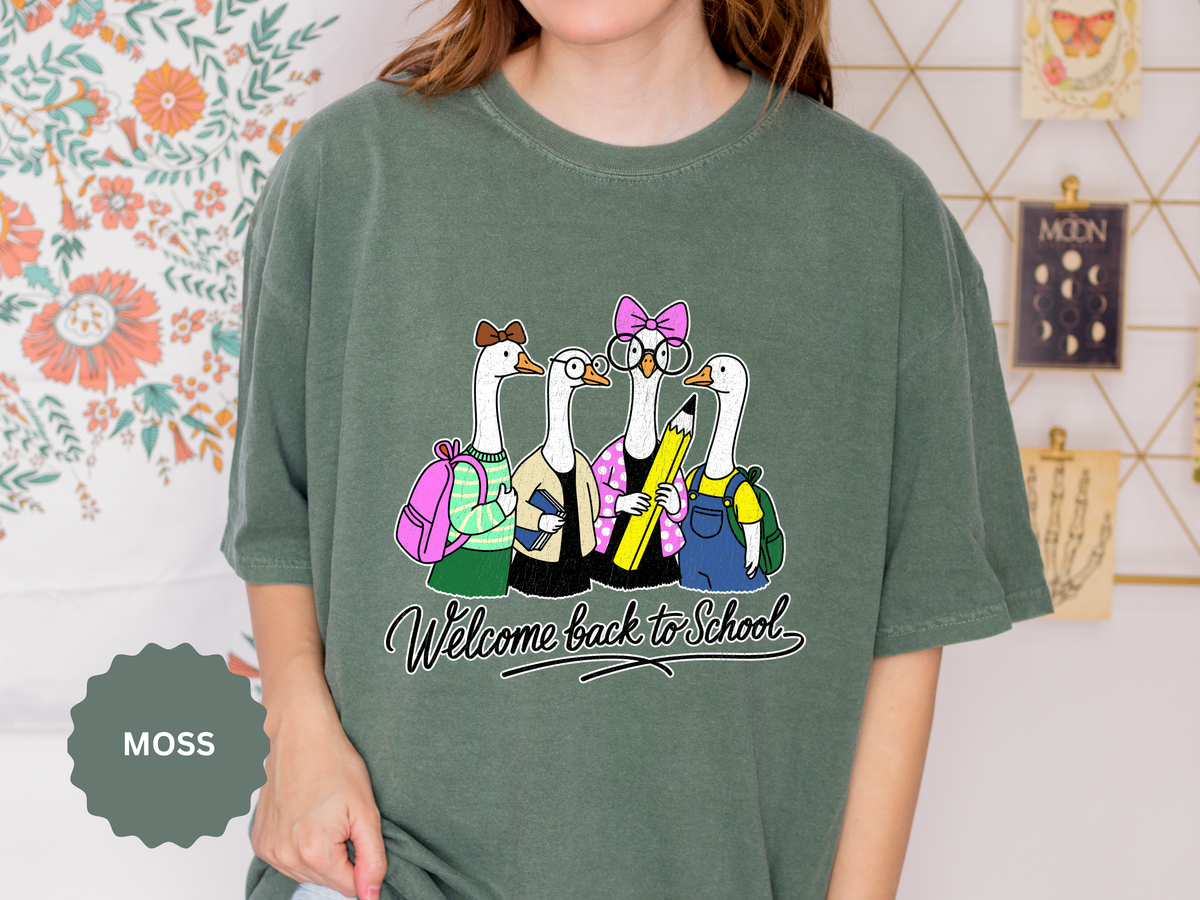 Welcome Back to School Goose T-Shirt, Funny Teacher Graphic Tee, Cute Student Shirt, First Day Classroom Outfit, Educator Gift Idea