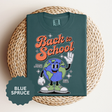 Back to School Earth T-Shirt, Retro Globe Graphic Tee, Teacher First Day Outfit, Student Gift, Classroom Shirt, Geography Educator Gift