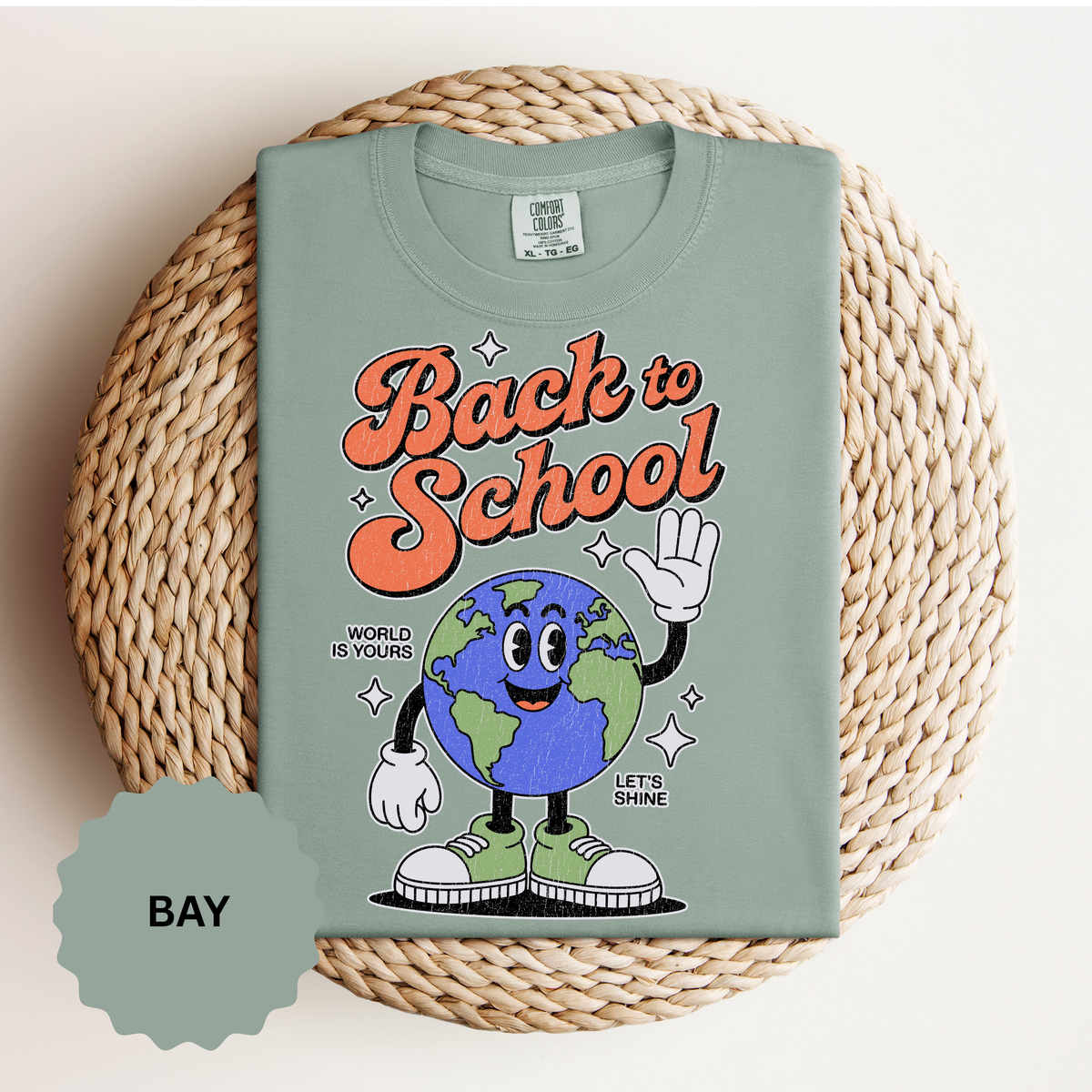 Back to School Earth T-Shirt, Retro Globe Graphic Tee, Teacher First Day Outfit, Student Gift, Classroom Shirt, Geography Educator Gift