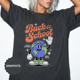 Back to School Earth T-Shirt, Retro Globe Graphic Tee, Teacher First Day Outfit, Student Gift, Classroom Shirt, Geography Educator Gift