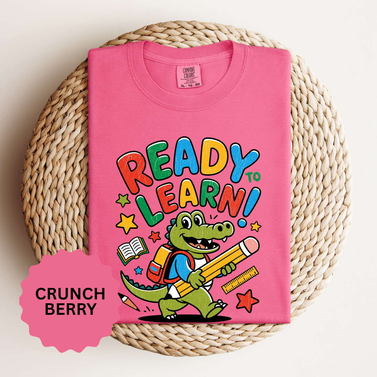 Ready to Learn Alligator T-Shirt, Colorful Back to School Tee, Cute Student Gift, Preschool Teacher Outfit, Classroom Graphic Shirt