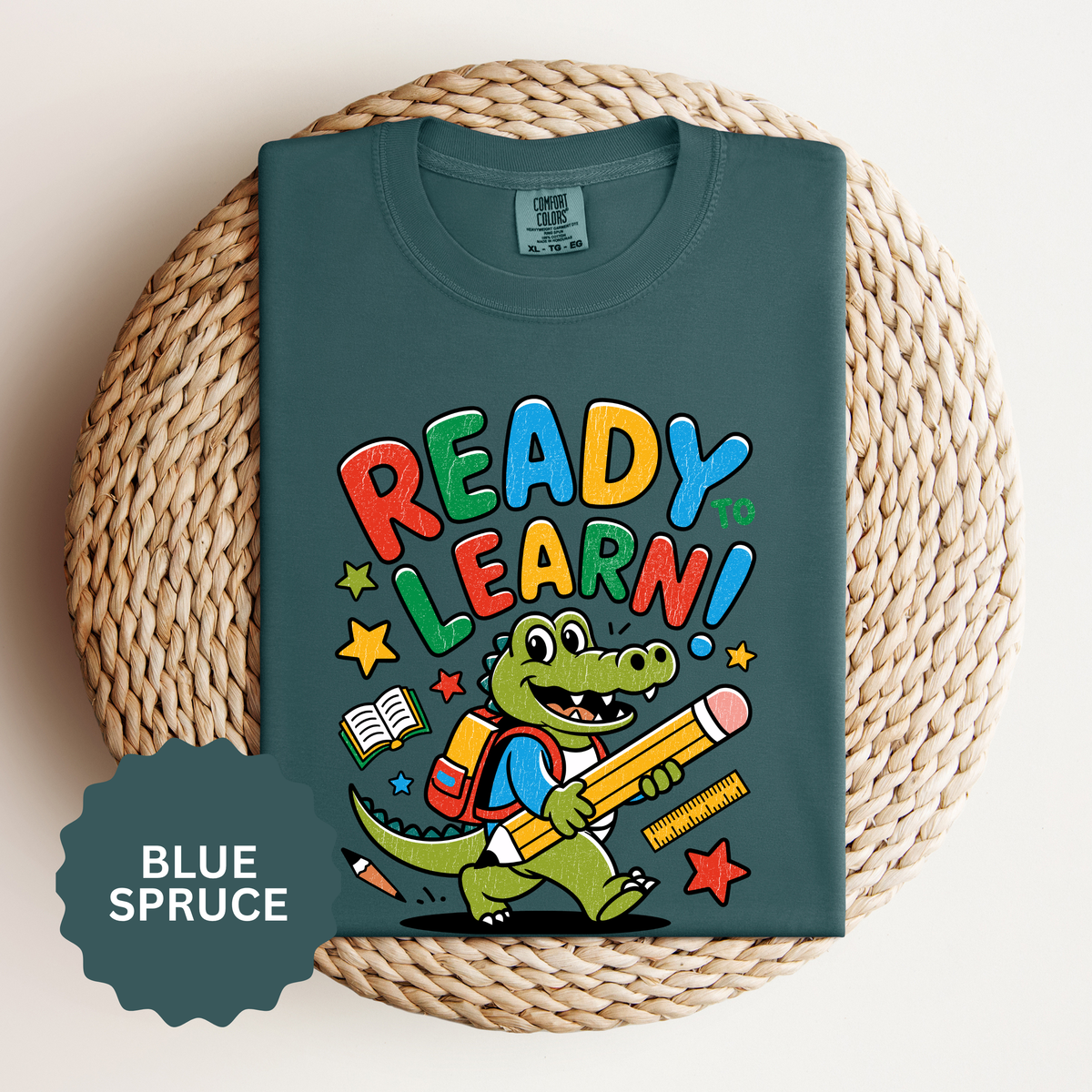 Ready to Learn Alligator T-Shirt, Colorful Back to School Tee, Cute Student Gift, Preschool Teacher Outfit, Classroom Graphic Shirt
