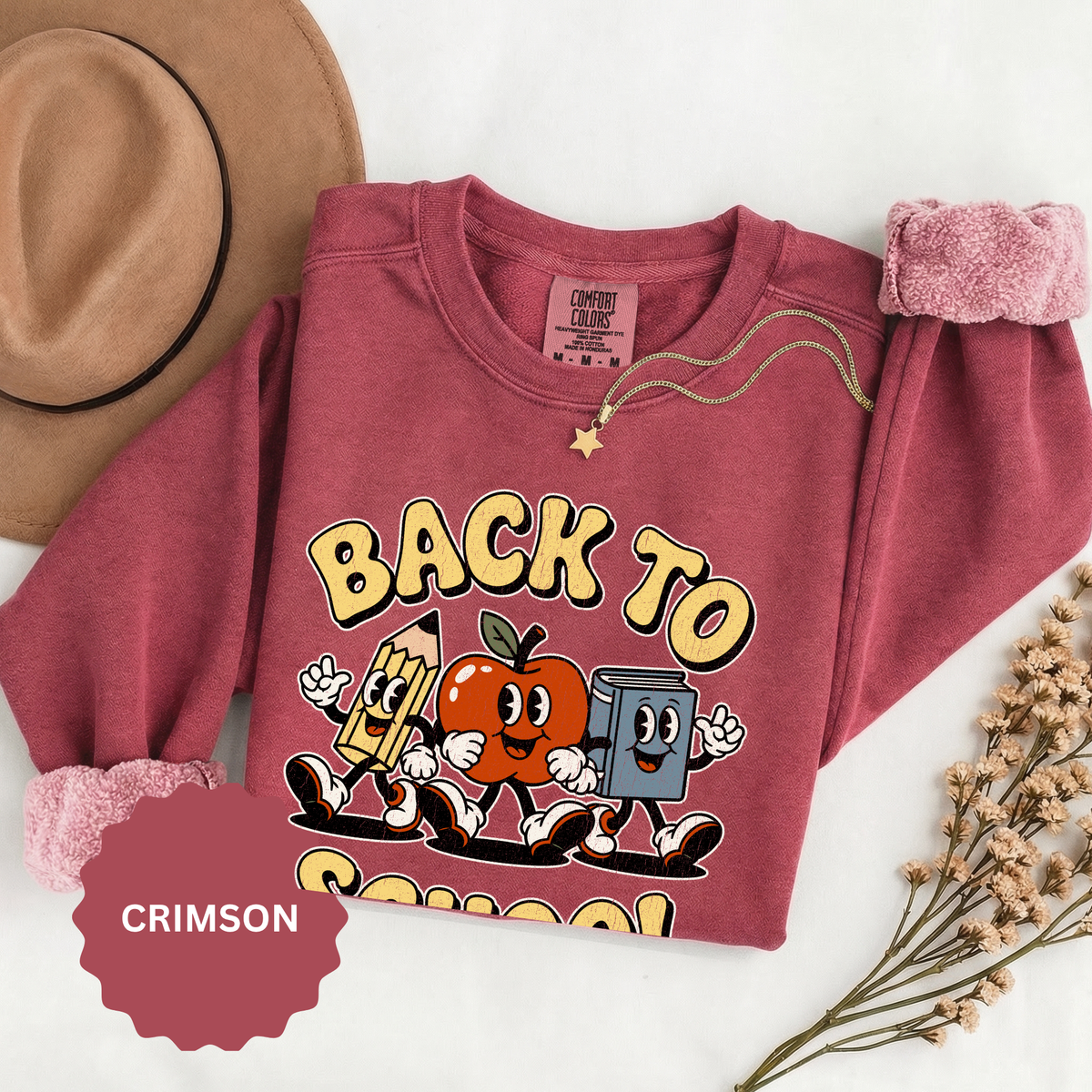 Back to School T-Shirt, Retro Apple Pencil and Book Graphic Tee, Teacher Shirt, First Day Classroom Outfit, Educator Gift, School Staff Top