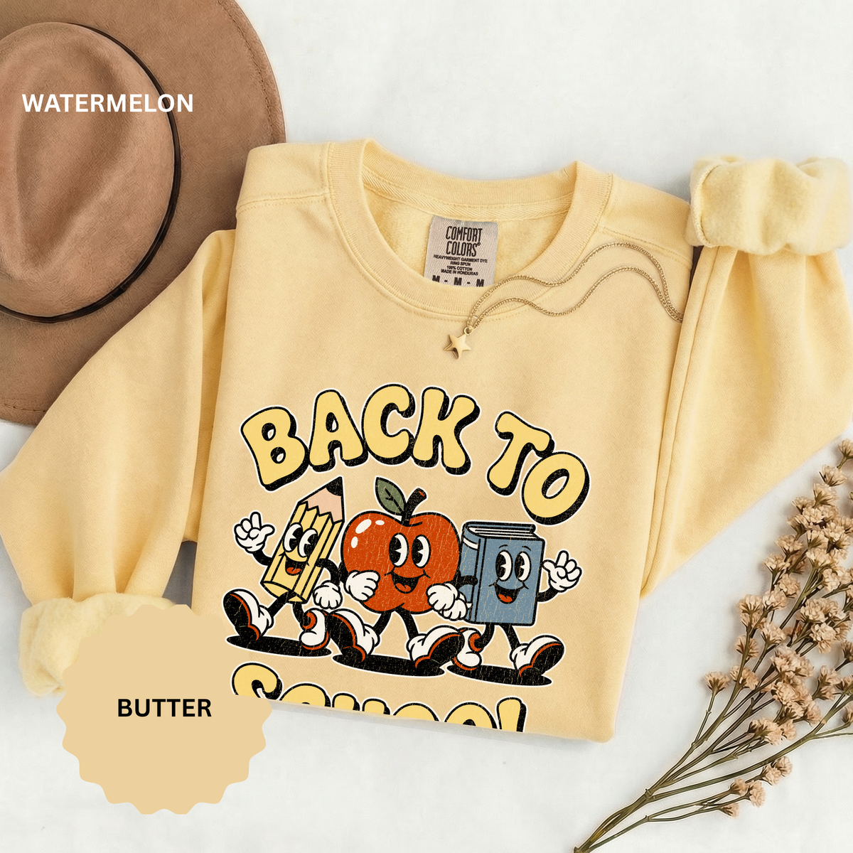 Back to School T-Shirt, Retro Apple Pencil and Book Graphic Tee, Teacher Shirt, First Day Classroom Outfit, Educator Gift, School Staff Top