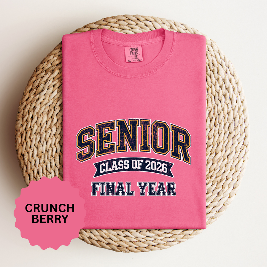 Senior Class of 2026 T-Shirt, Final Year Graduation Graphic Tee, High School Senior Gift, College Student Shirt, Class Outfit, Grad Gift