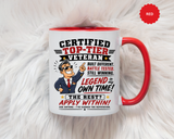 Funny Veteran Coffee Mug, Certified Top Tier Veteran Cup, Military Retirement Gift for Him, Veterans Day Birthday Present, Veteran Humor