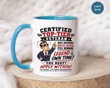 Funny Veteran Coffee Mug, Certified Top Tier Veteran Cup, Military Retirement Gift for Him, Veterans Day Birthday Present, Veteran Humor